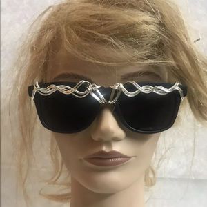 Eko sunglasses wooden frames silver rope embellish